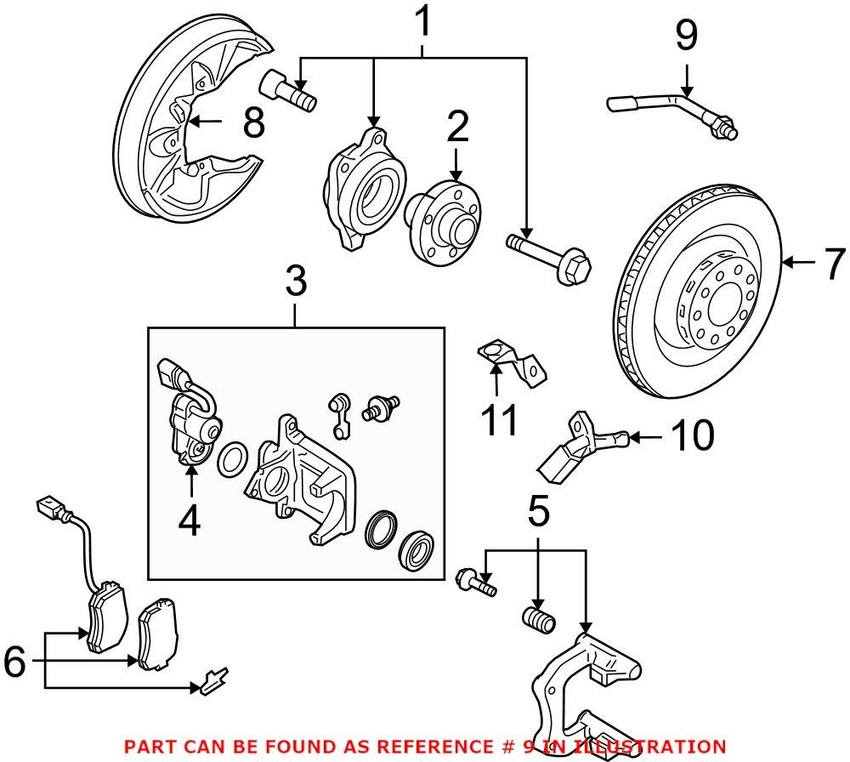 Audi Brake Hose - Rear 4E0611775K